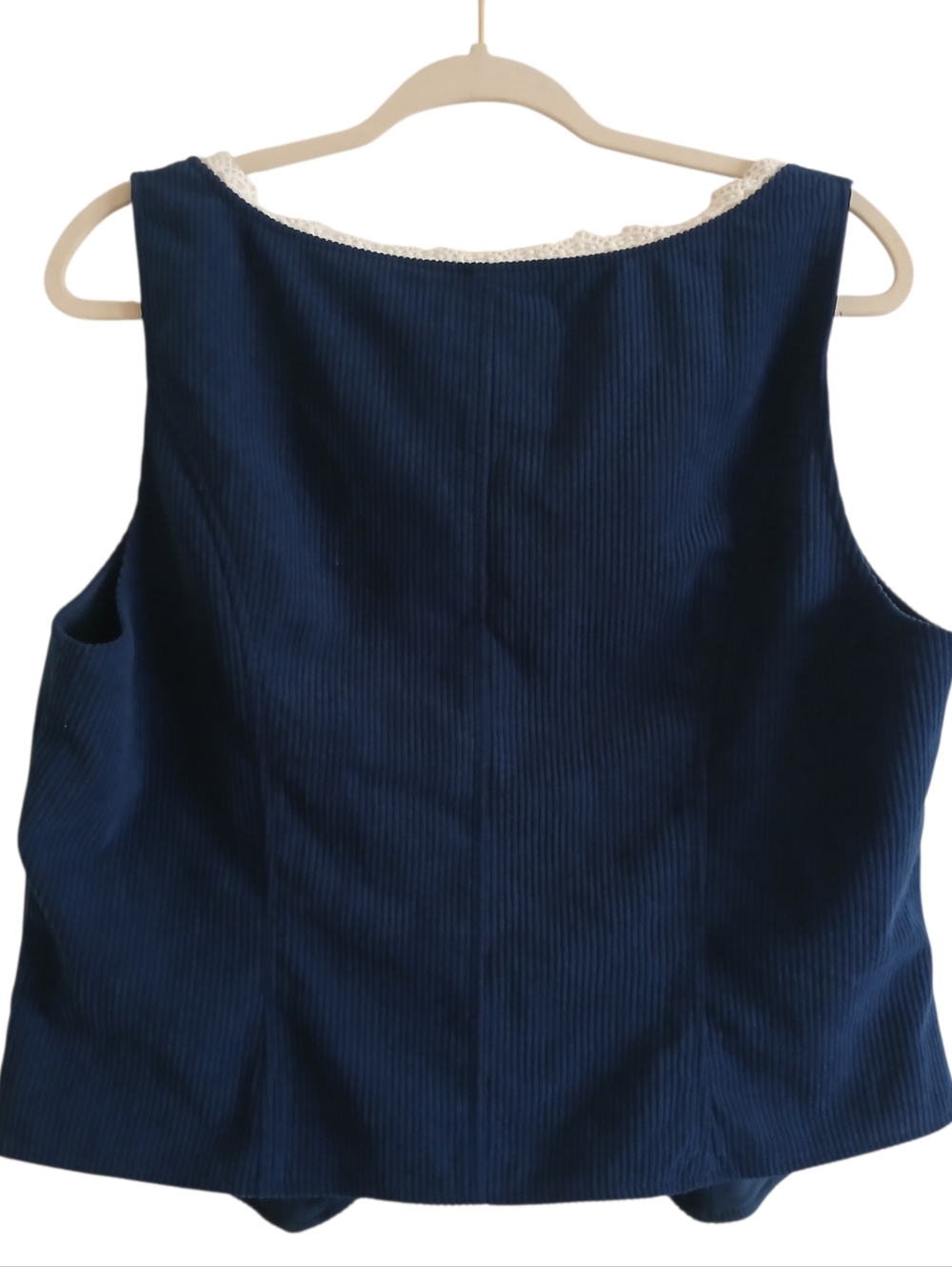 Scarlet Darkness Renaissance Corduroy Vest Women's XL Lace Button Up Sweetheart - Picture 5 of 6